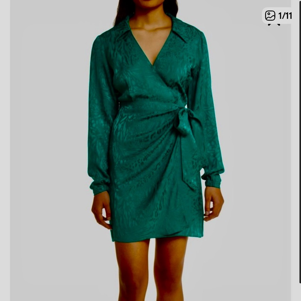 Elegant Teal Wrap Dress